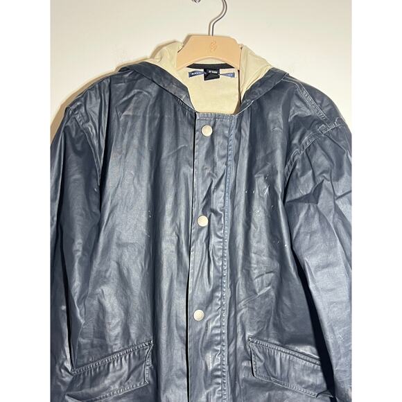 VTG Ralph Lauren Sport Men's Navy Blue Hooded Windbreaker Jacket S 100% Cotton - Picture 3 of 9